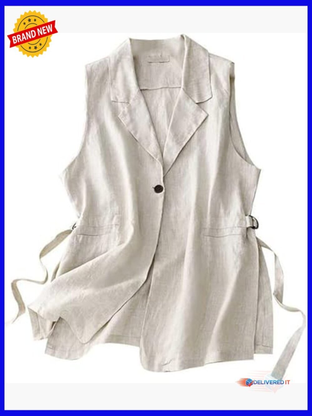 Sleeveless Notch Lapel Blazer Vest for Women Business Casual Office Work Tops